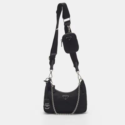 Pre-owned Prada Re-edition 2005 Black Nylon Shoulder Bag