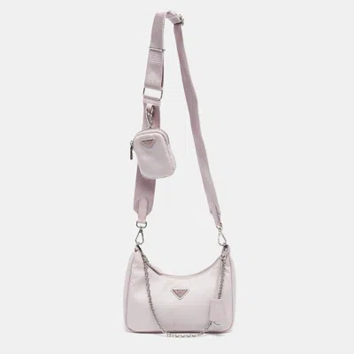Pre-owned Prada Re-edition 2005 Light Pink Nylon Shoulder Bag