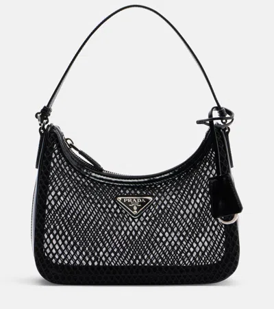 Prada Re-edition 2005 Mini Mesh Shoulder Bag In Black