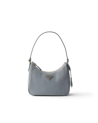 Prada Re-edition 2005 Mini Bag Aus Nubuk- Und Saffiano-leder In Orange