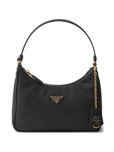 Prada Re-edition 2005 Re-nylon And Saffiano Mini Bag In Black