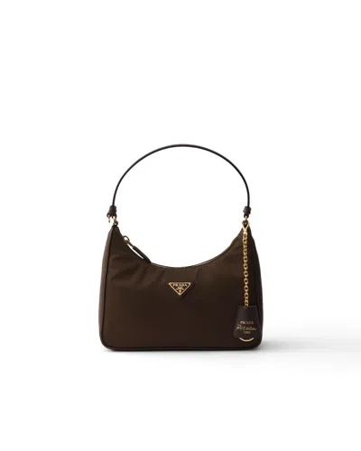 Prada Re-edition 2005 Re-nylon And Saffiano Mini Bag In Brown