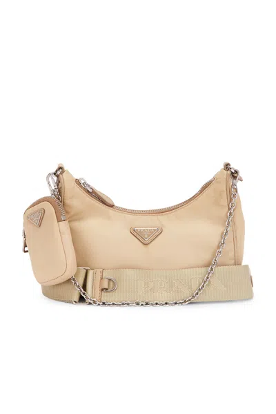 Pre-owned Prada Re-edition 2005 Re-nylon Shoulder Bag In Deserto Beige