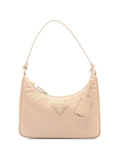 Pre-owned Prada Re-edition 2005 Re-nylon Shoulder Bag In Neutral