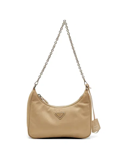 Pre-owned Prada Re-edition 2005 Re-nylon Shoulder Bag In Neutral