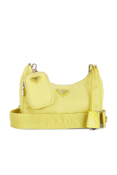 Pre-owned Prada Re-edition 2005 Re-nylon Shoulder Bag In Yellow