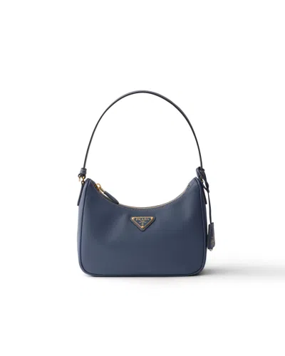 Prada Re-edition 2005 Saffiano Leather Mini-bag In Blue