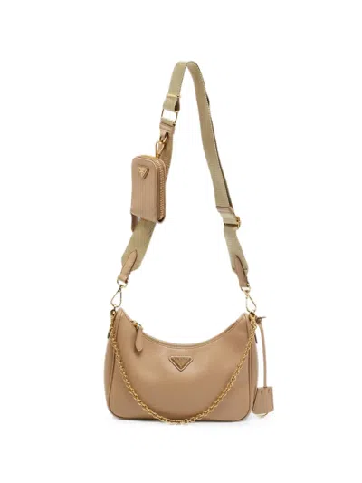 Pre-owned Prada Re-edition 2005 Saffiano Shoulder Bag In Neutrals