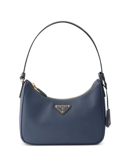 Prada Re-edition 2005 Saffiano Leather Mini Bag In Blue