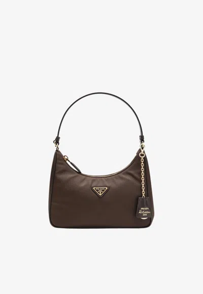 Prada Re-edition 2005 Shoulder Bag In Brown