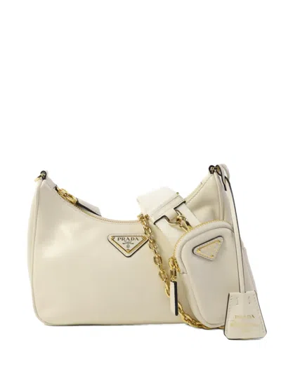 Pre-owned Prada Re-edition 2005 Shoulder Bag In Neutral