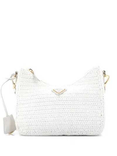 Pre-owned Prada Re-edition 2005 Shoulder Bag Raffia Small Crossbody Bag In White