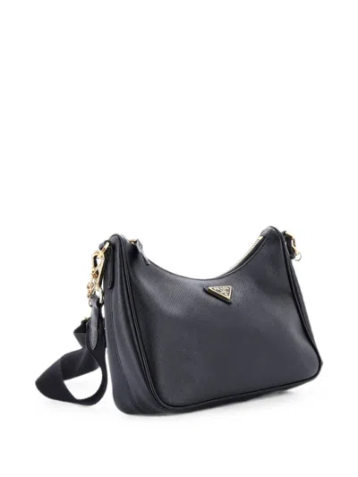 Pre-owned Prada Re-edition 2005 Shoulder Bag Saffiano Leather Small Crossbody Bag In Black