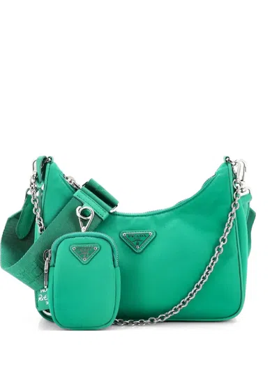 Pre-owned Prada Re-edition 2005 Shoulder Bag Tessuto Small Crossbody Bag In Green