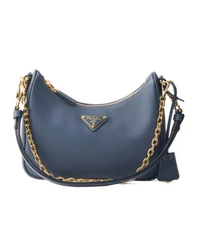 Prada Re-edition Mini Saffiano Leather Bag In Brown