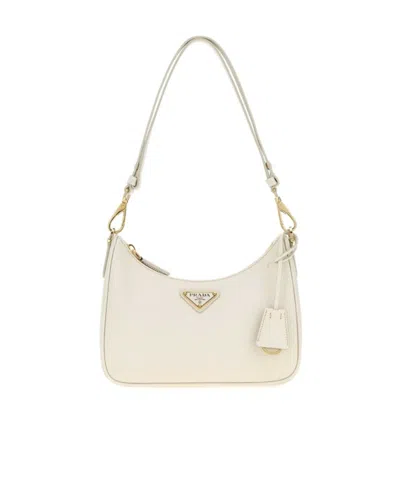 Prada Re-edition Mini Shoulder Bag In White