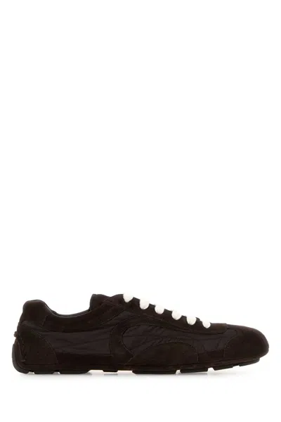 Prada Brown Suede And Re-nylon Montecarlo Re-edition 2005 Sneakers