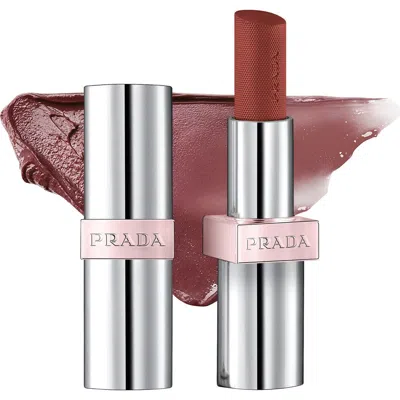 Prada Refillable Light Glowing Lip Oil Stick In Brown