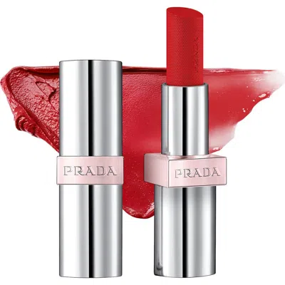 Prada Refillable Light Glowing Lip Oil Stick In Red