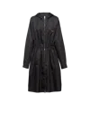 Prada Re-nylon Drawstring Hooded Coat In Black