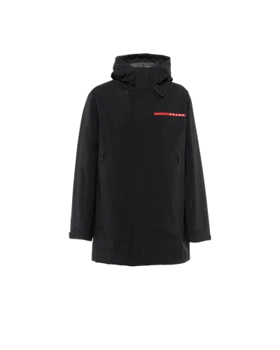 Prada Extreme-tex Hooded Raincoat In Black