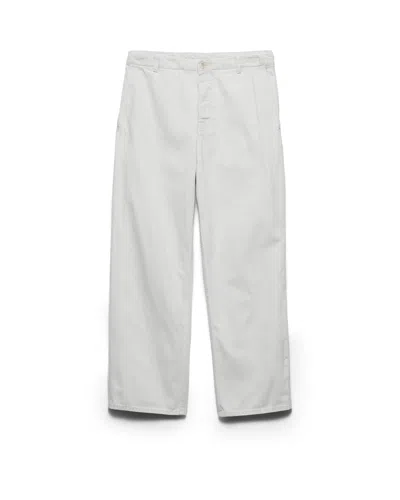 Prada Regular Bleached Denim Jeans In White