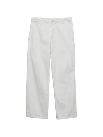 Prada Regular Bleached Denim Jeans In White