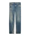 Prada Distressed Straight Jeans In Blue