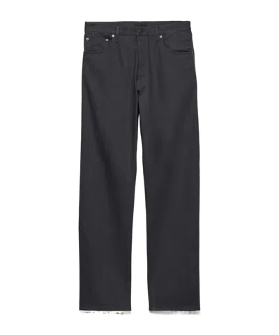 Prada Regular Raw Denim Jeans In Black