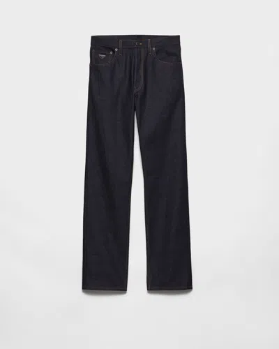 Prada Reguläre Jeans Aus Raw Denim In Blue