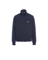Prada Stretch Technical Fabric Zipper Sweatshirt In Navy