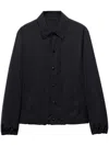 Prada Relaxed-fit Black Coat With Classic Button-up Design In Black