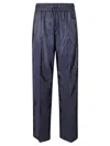 Prada Relaxed-fit Blue Trousers With Elastic Waistband In Gray