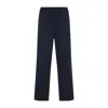 Prada Cotton Straight Leg Trousers With Elastic Waistband In Blue