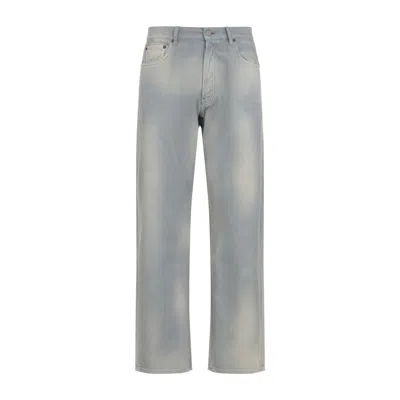 PRADA PRADA RELAXED FIT LIGHT BLUE DENIM TROUSERS