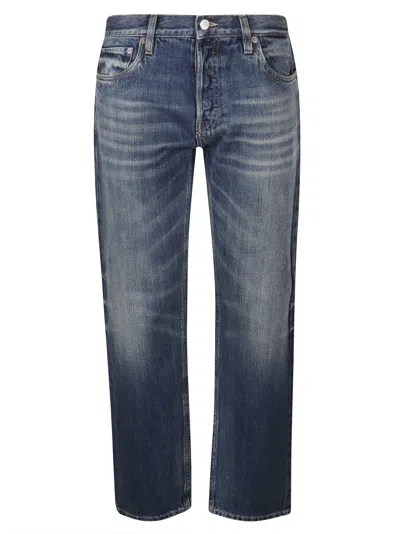 Prada Relaxed Fit Vintage Appeal Blue Jeans In Gray