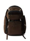 Prada Re-nylon And Leather Backpack In Brown