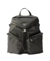 Prada Re-nylon And Leather Backpack In Black