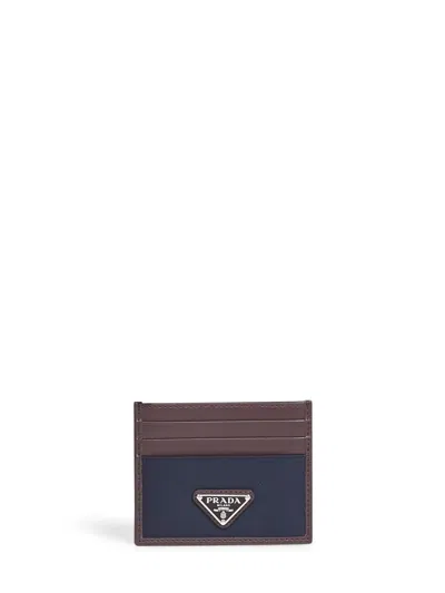 Prada Re-nylon And Leather Colorblock Card Case In Multicolor
