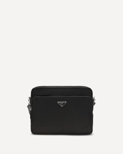 Prada Re-nylon And Leather Shoulder Bag In Black