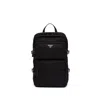 Prada Nylon Backpack With Top Handle And Front Zip In Black