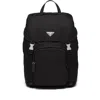 Prada Re-nylon And Saffiano Leather Backpack In Black