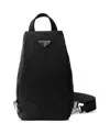Prada Re-nylon And Saffiano Leather Backpack In Black