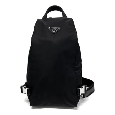 Prada Renylon And Saffiano Leather Backpack 'black'