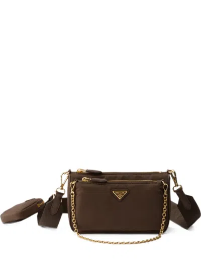 Prada Re-nylon And Saffiano Leather Mini Shoulder Bag In Pattern