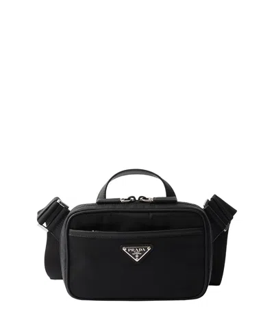 Prada Re-nylon And Saffiano Leather Shoulder Bag In Pink