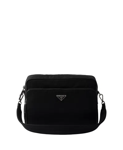 Prada Re-nylon And Saffiano Leather Shoulder Bag In White