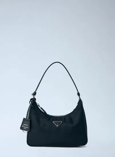 Prada Re-nylon And Saffiano Re-edition 2005 Mini Bag In Black