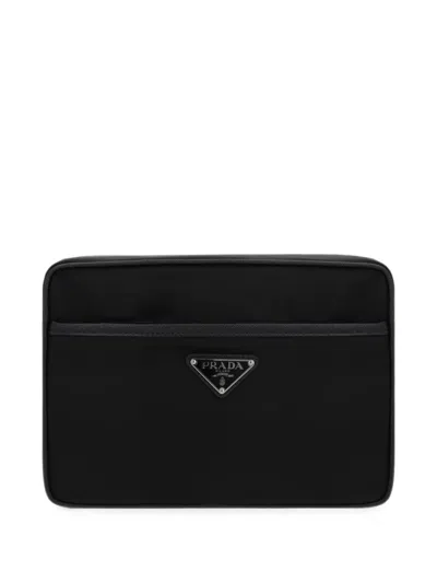 Prada Re-nylon And Saffiano Shoulder Bag In Blue