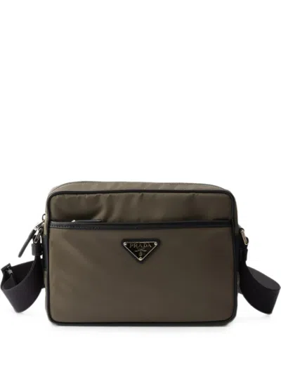 Prada Re-nylon And Saffiano Shoulder Bag In Green